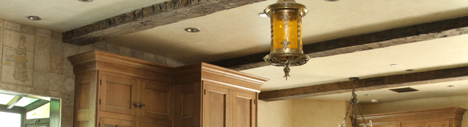 Hand hewn reclaimed oak beam with authentic tool marks