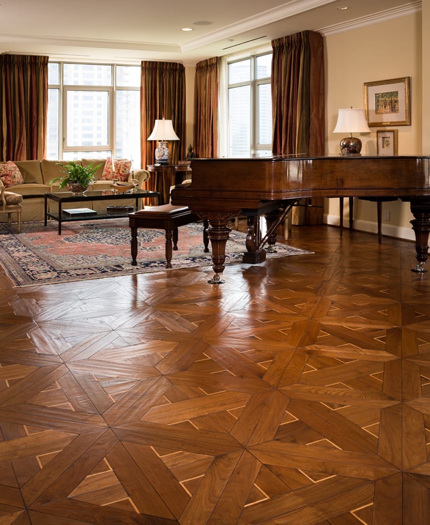 Brittany Parquet Flooring - French Country Pattern Reclaimed Wood Rustic Los Angeles Nationwide