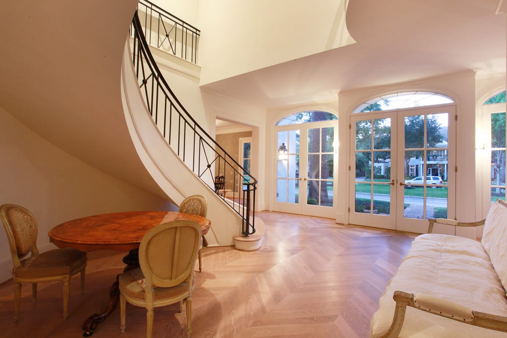 Chevron White Oak Whitewash Finish