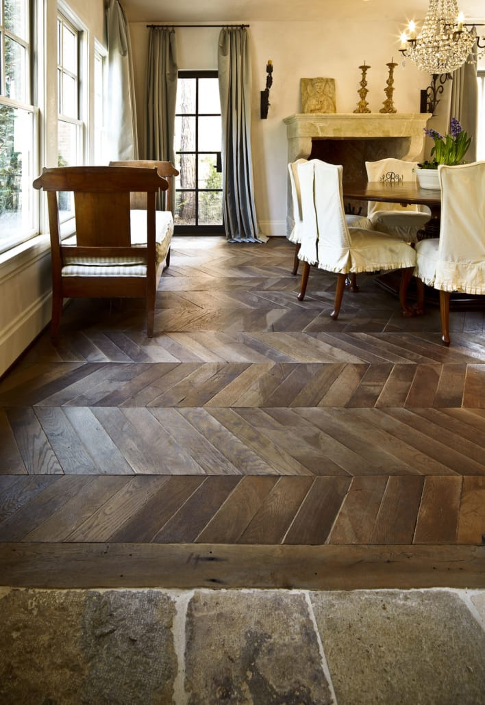 Wide Plank Chevron Contemporary