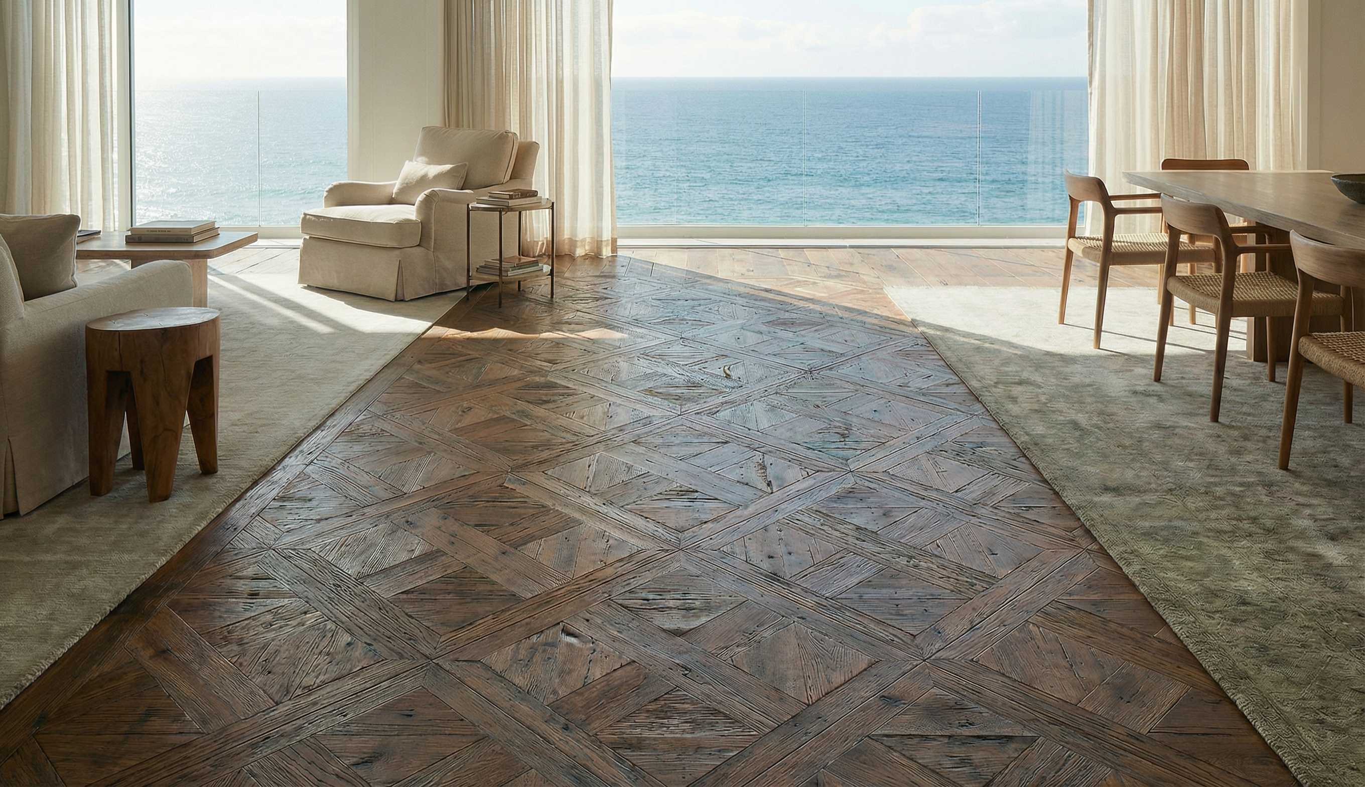 Finger Block Parquet Flooring - Custom Geometric Wood Patterns