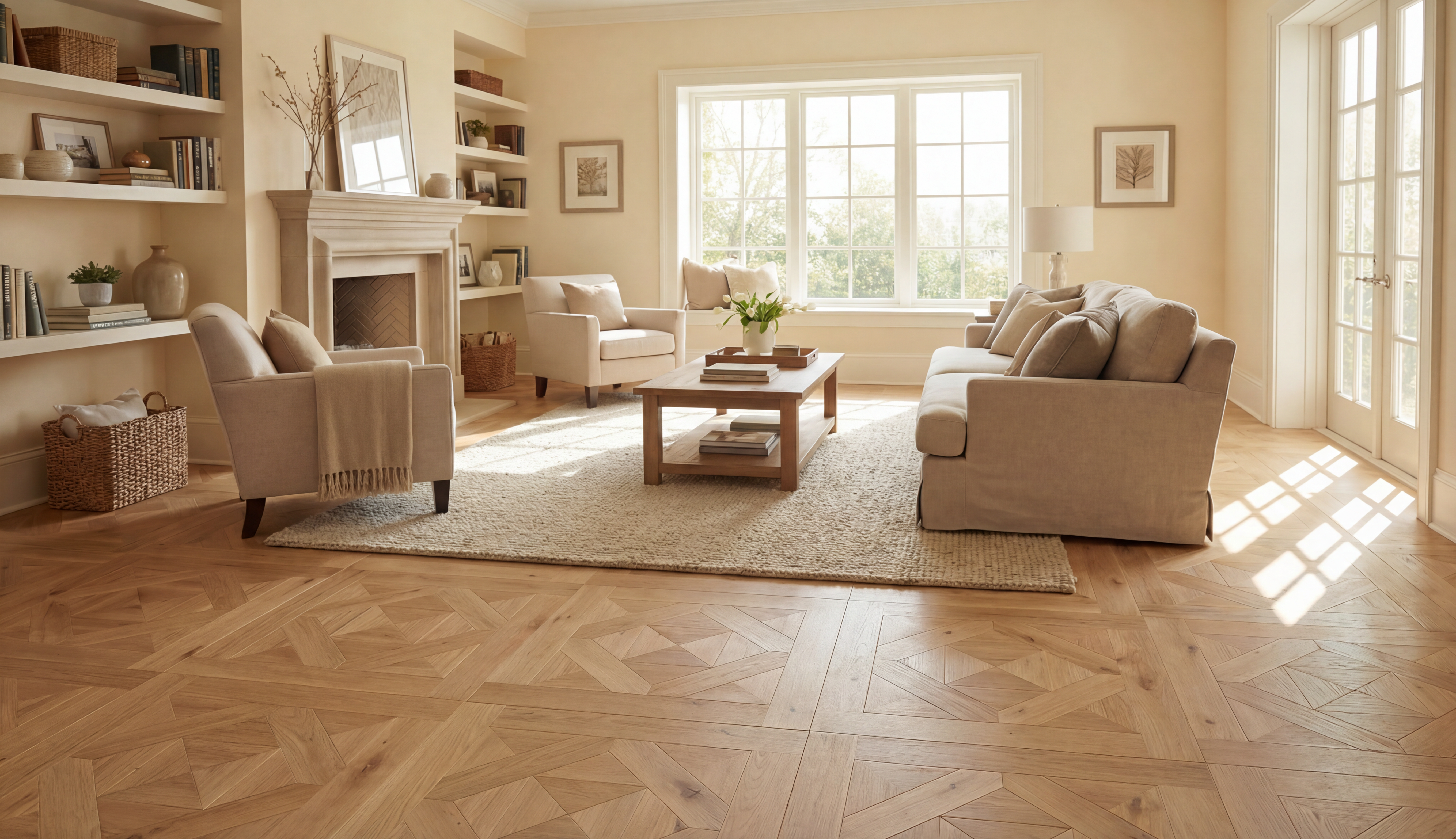 Gothic Parquet Flooring - Medieval Cathedral Pattern Reclaimed Wood Los Angeles Nationwide