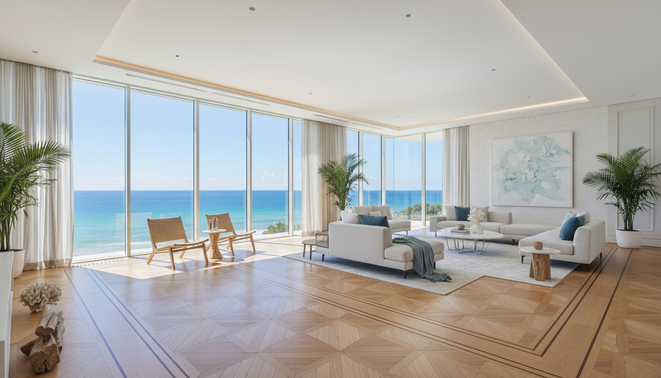 Louvre Parquet Flooring with Ocean Views
