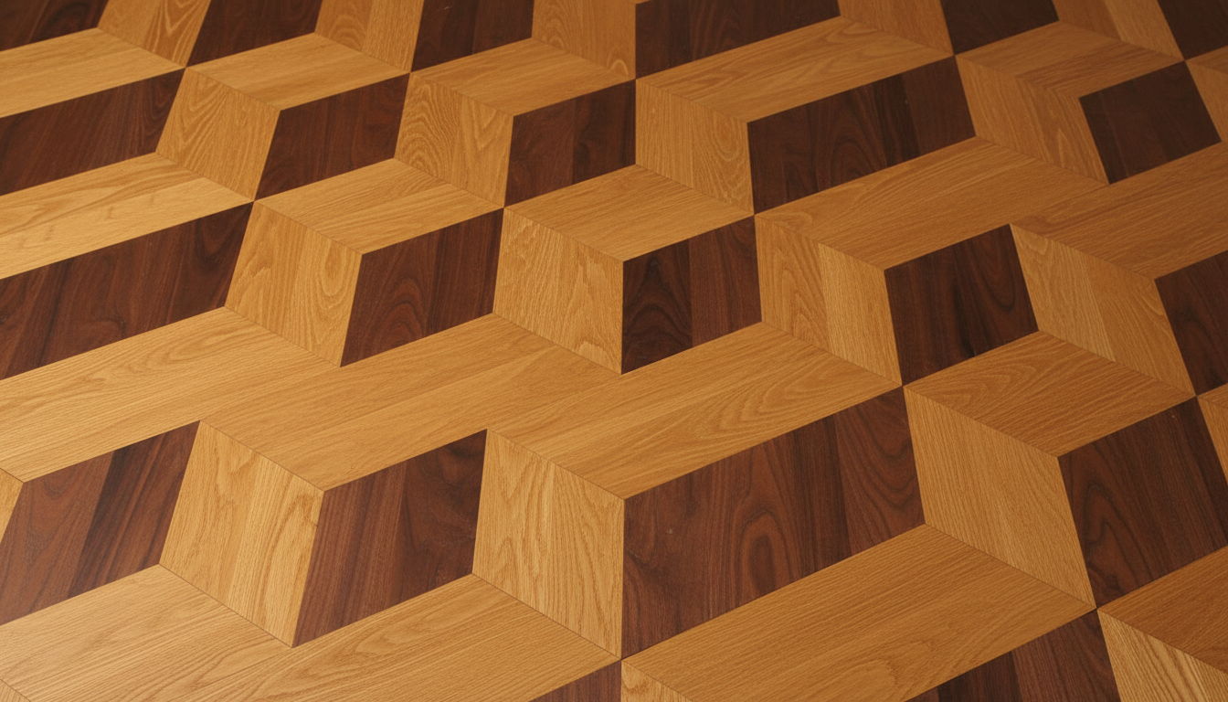 Rhomb Parquet Flooring - Tumbling Blocks Pattern